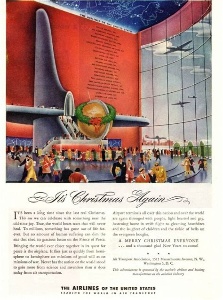 1943 Airlines Of The United States Christmas Ad The Airlines of the