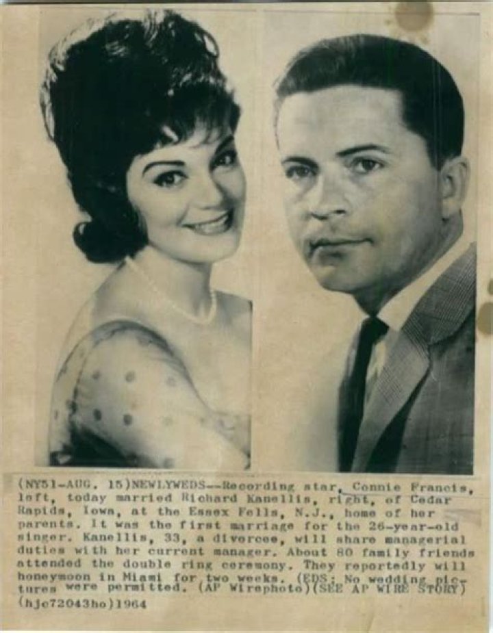 1964 Connie Francis and husband Richard Kanellis Connie francis, Male