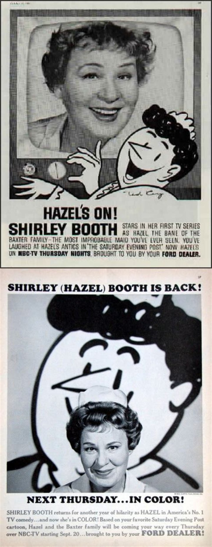 1964 HAZEL Shirley Booth NBC TV PHOTO 1 Maid Original w/Press Release