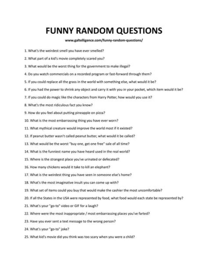 36 Funny Random Questions How To Easily Make People Laugh!