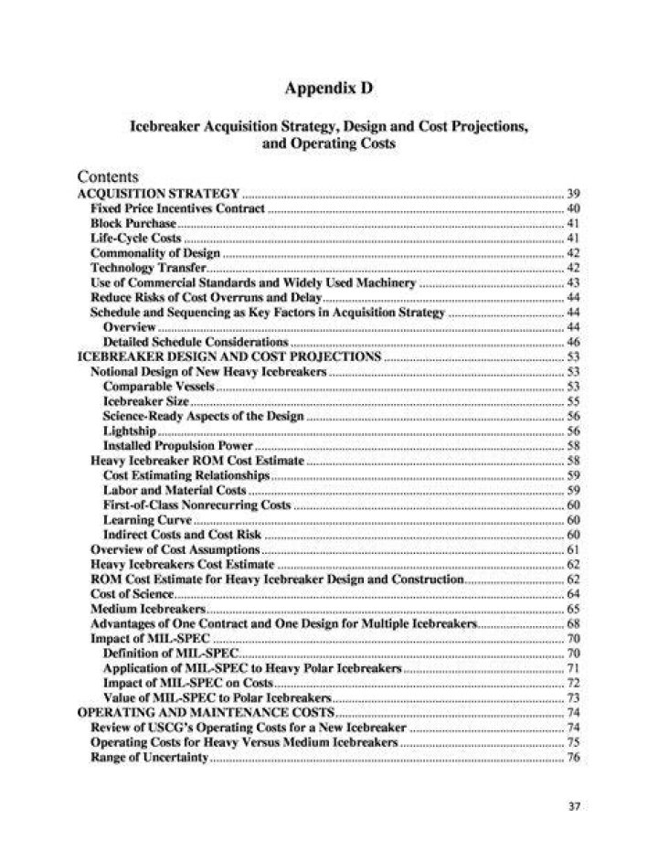 5. Appendix D Icebreaker Acquisition Strategy, Design and Cost