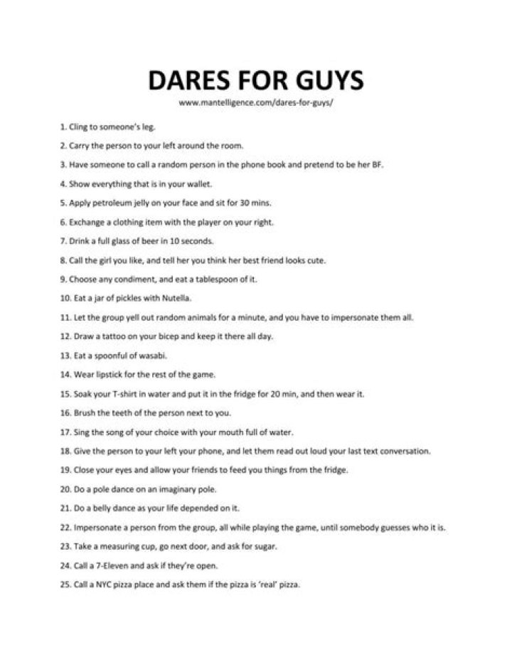 61 Best Dares For Guys This is the only list you'll need. in 2022