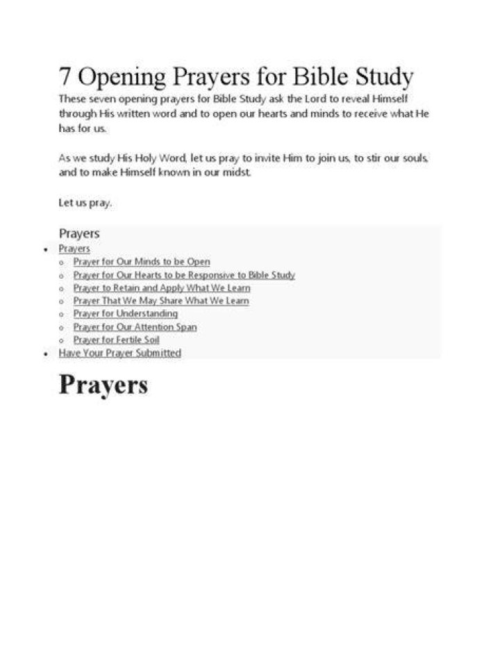 7 Opening Prayers for Bible Study Prayrs