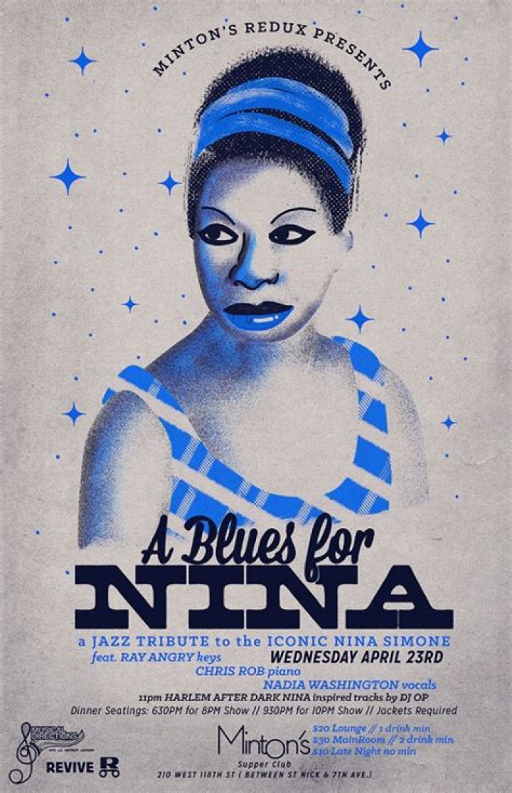 A Blues for Nina... Crazy cool poster for tribute to Nina Simone at