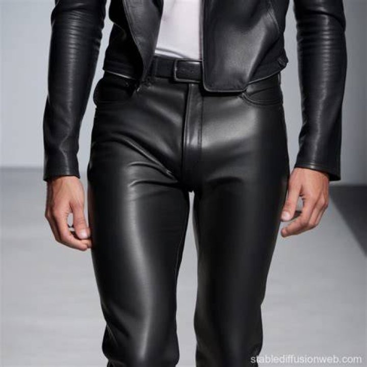 a man in black leather shirt posing for a photo with his hands on his hips