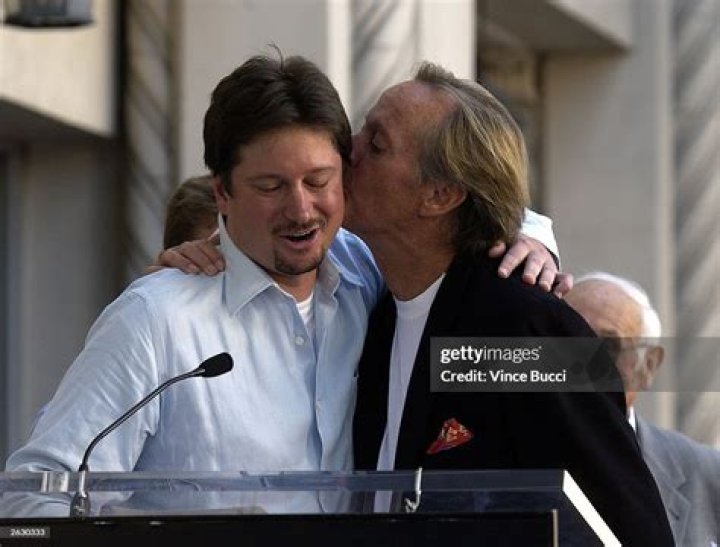 Actor Peter Fonda and son Justin Fonda attend a ceremony honoring