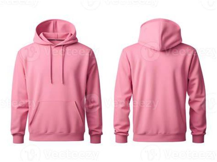 AI generated Blank Pink Hoodie Front and Back View Mockup Isolated on