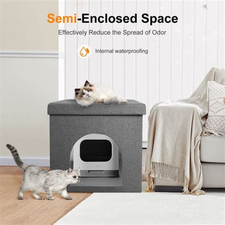 AIPERRO Hidden Cat Litter Box Furniture Ottoman, Cat Litter Box