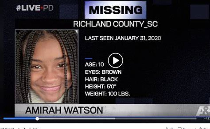 Amirah Watson, missing South Carolina girl, found safe in