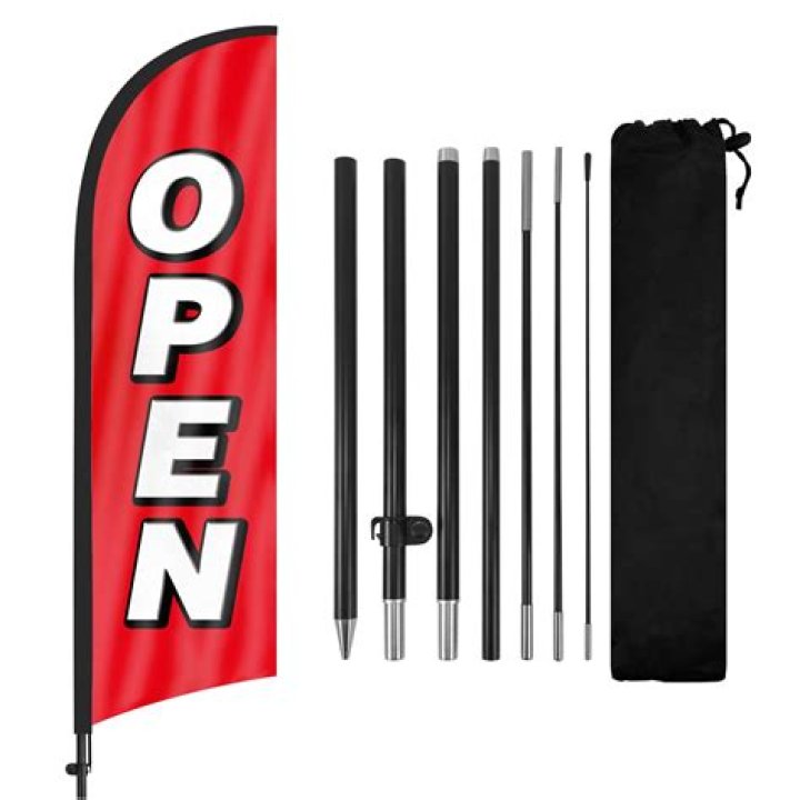 ANTIQUES Windless Swooper Feather Flag 15' KIT Banner Sign Tall yb eBay