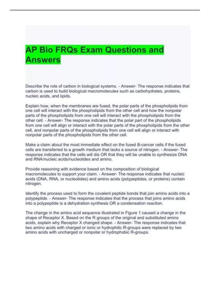 Ap Biology Frqs 2024 Answers Livvy Quentin
