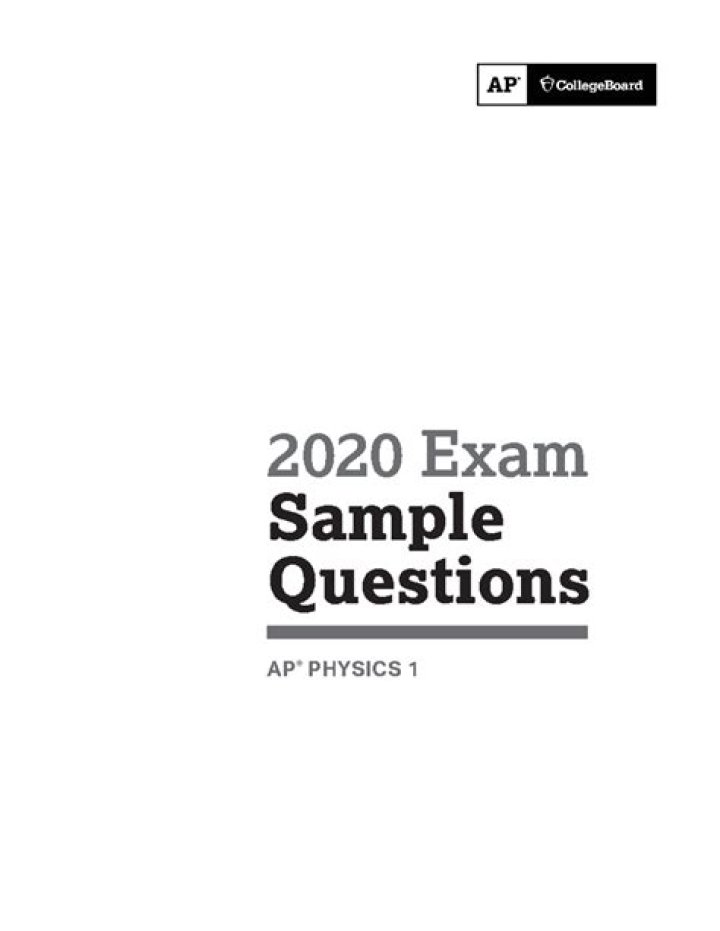 AP Physics 1 2020 Exam Sample Questions Full Solution YouTube