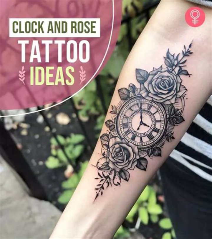 Arm Clock Tattoos With Roses Best Tattoo Ideas