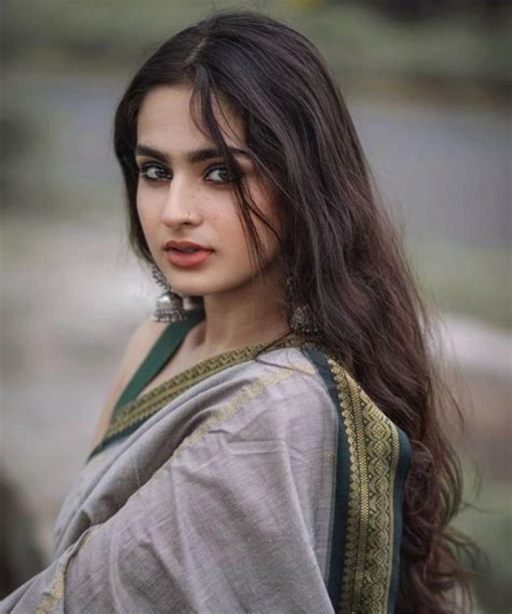 Ayesha Khan's vibrant look in a multi coloured saree for "Mukhachitram