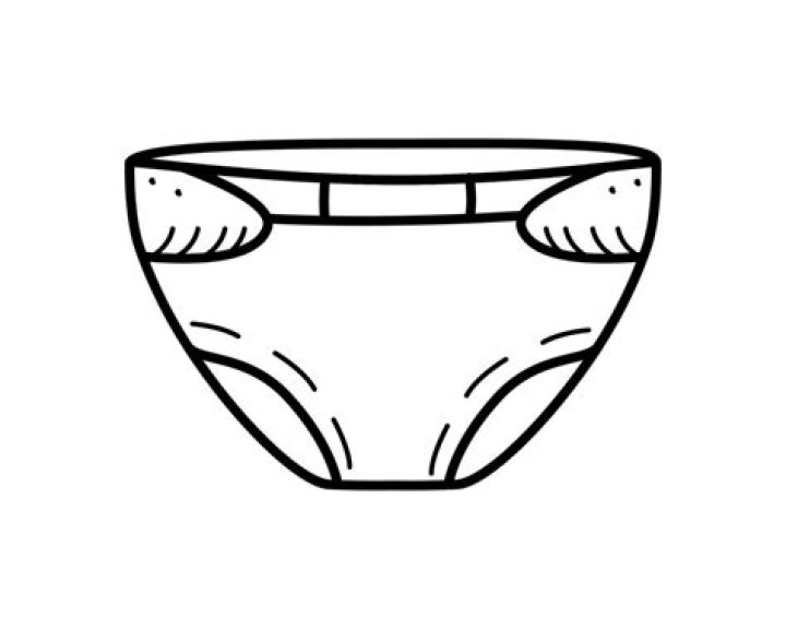 Baby diaper velcro cartoon doodle style. Vector illustration of a