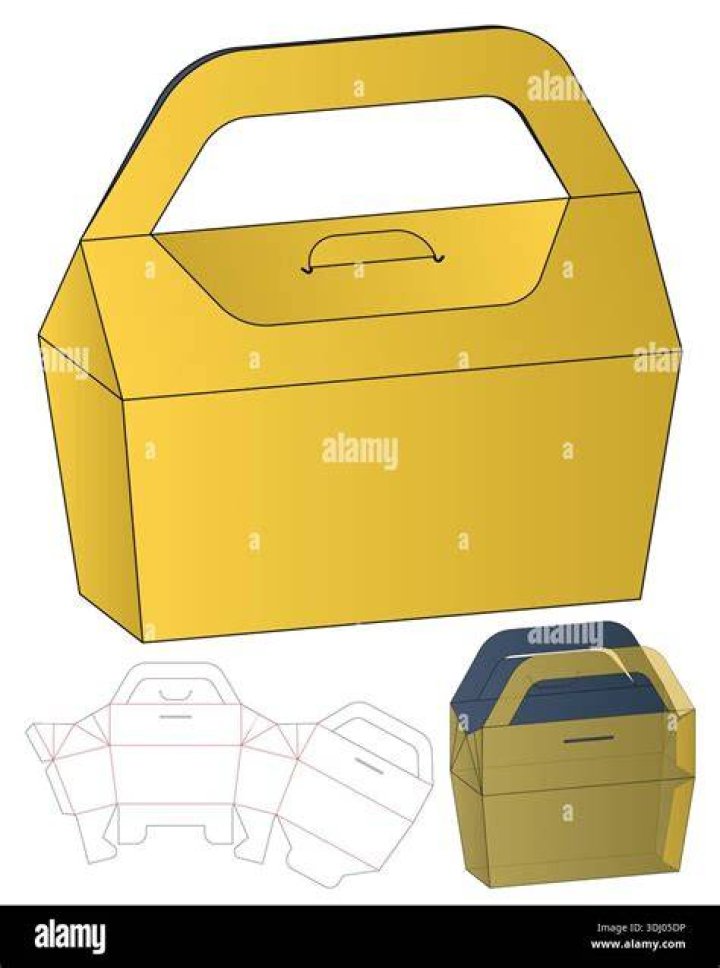 Bakery box handle for easy carrying. Wrap ribbon around box multiply