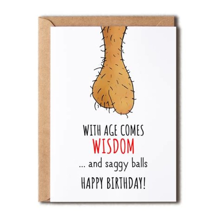 Balls Chart Funny Dirty Birthday Card