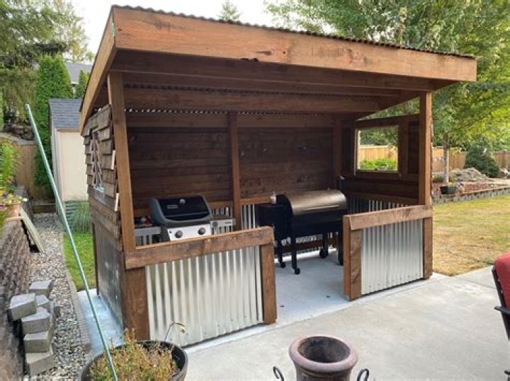 Bbq shed, Outdoor bbq kitchen, Outdoor bbq area