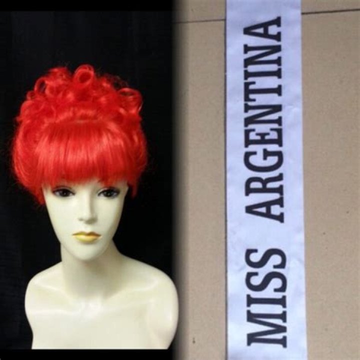 Beetlejuice Miss Argentina wig and sash Etsy