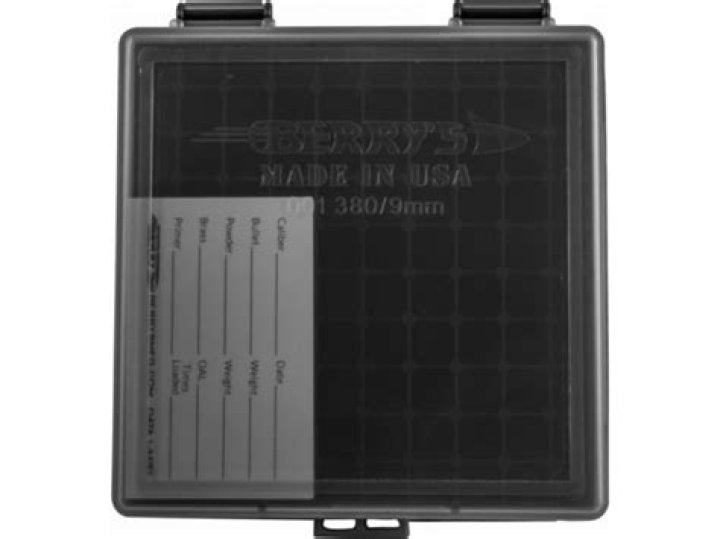 Berrys 41236 001 Ammo Box 9mm Luger,380 ACP 100rd Smoke Lid w/Black