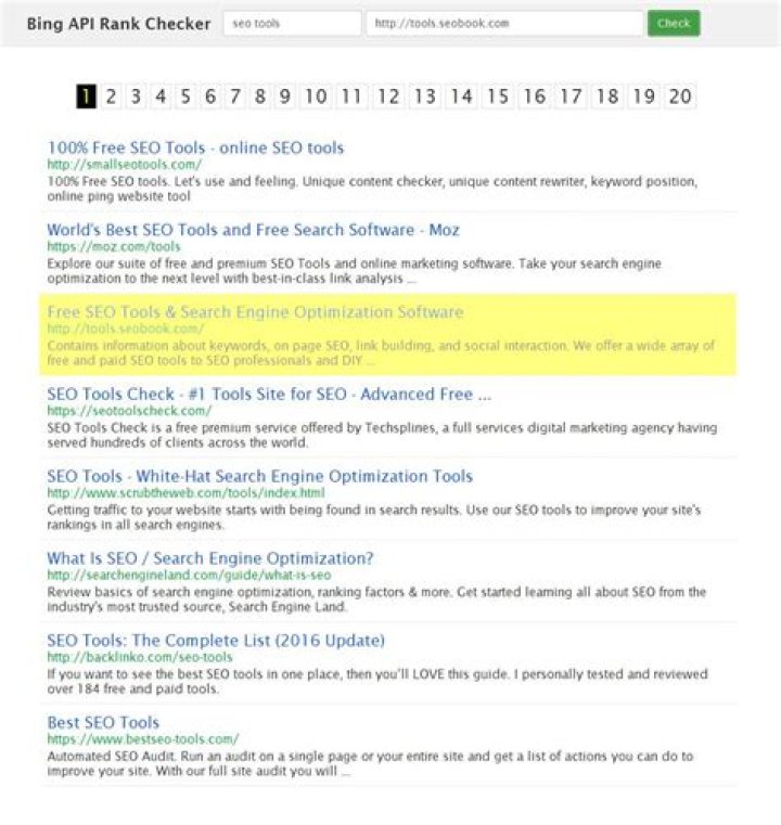 Bing API Based Rank Checker API Tools
