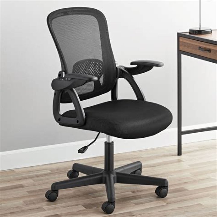 Black Mesh Fabric Rolling Office Desk Chair