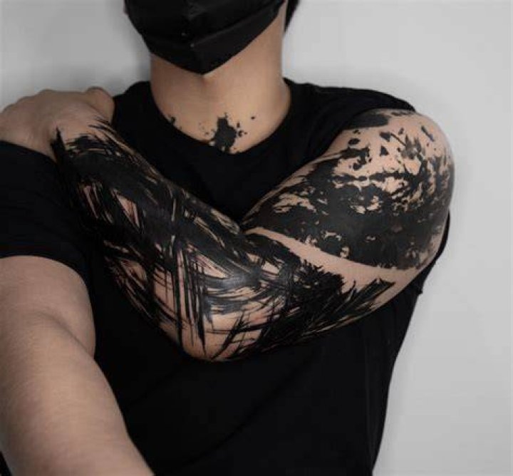blackout tattoo 13 Blackwork tattoo, Blackout tattoo, Body suit tattoo
