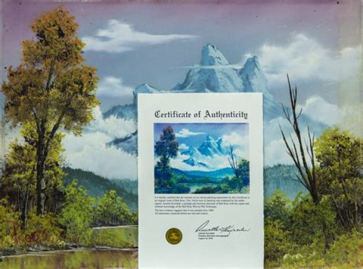 Bob Ross Towering Peaks, Signed Original Painting Contemporary Art
