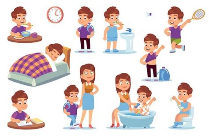 Boy routine kid daily activities little child Vector Image
