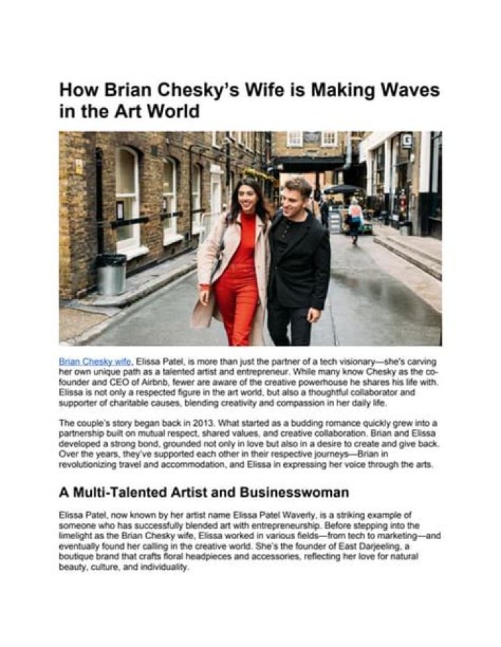 Brian Chesky Wife Elissa Patel Goimages Free