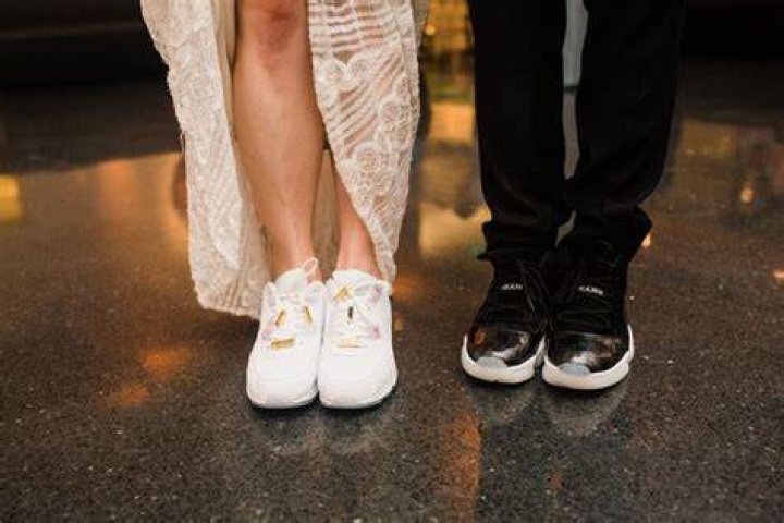 Bride and Groom Nike Sneakers Museum wedding, Art museum wedding