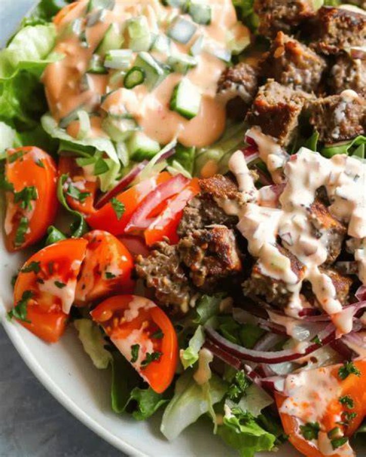 Burger Salad with Special Sauce Dressing (Paleo/Whole30 friendly)