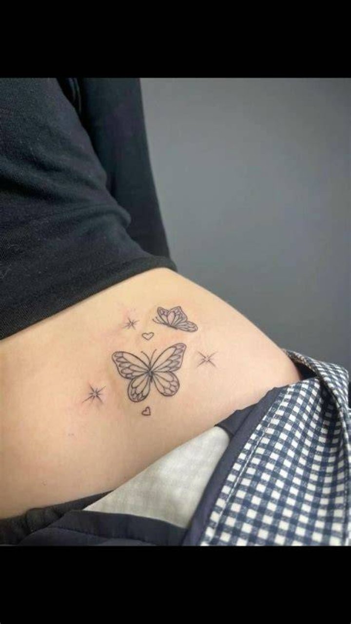 Butterfly Tattoo Around Belly Button Viraltattoo