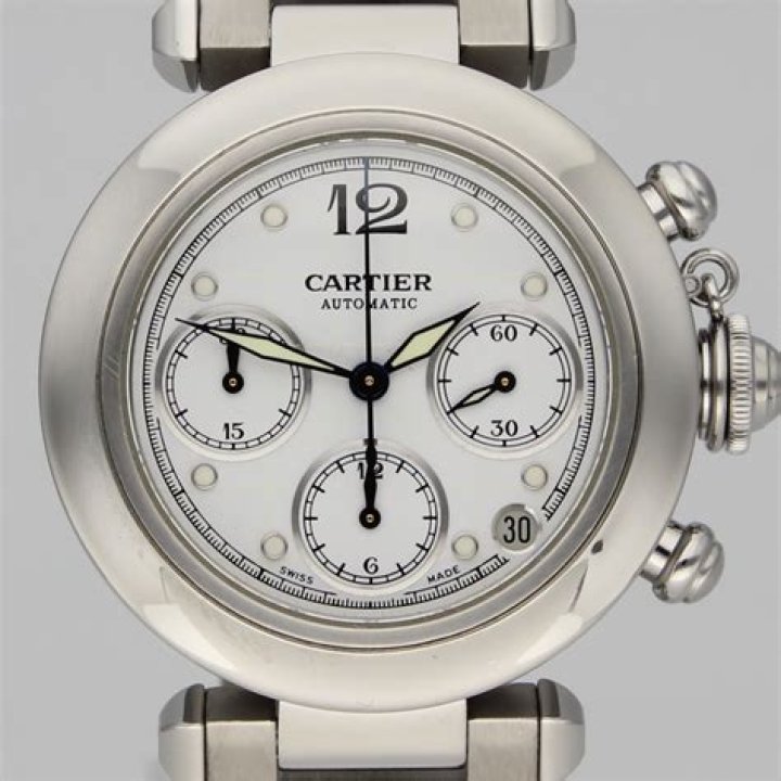 CARTIER PASHA MODEL 2412 39mm Stainless Steel Mens Watch Est1897