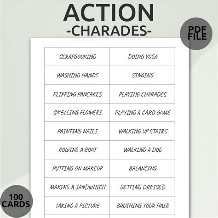Charades Printable List Plus With The Easy Charades Categories