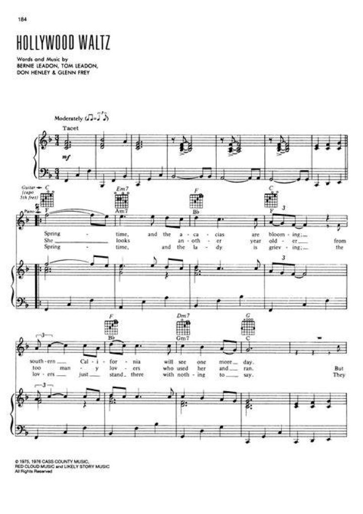 Chord Hollywood Waltz tab, song lyric, sheet, guitar, ukulele