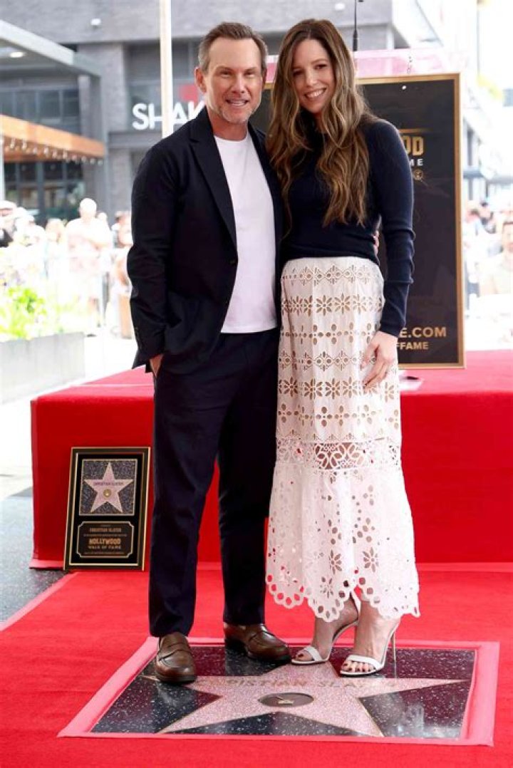 Christian Slater and his wife baby girl