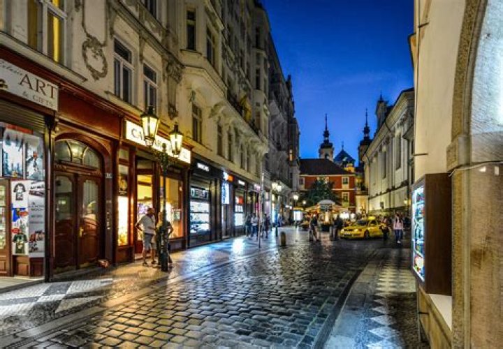city czech european evening night old prague praha republic 