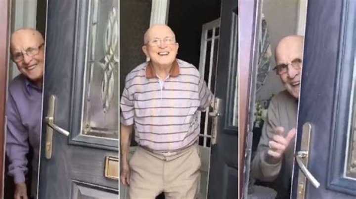Compilation of grandpa greeting granddaughter spreads joy