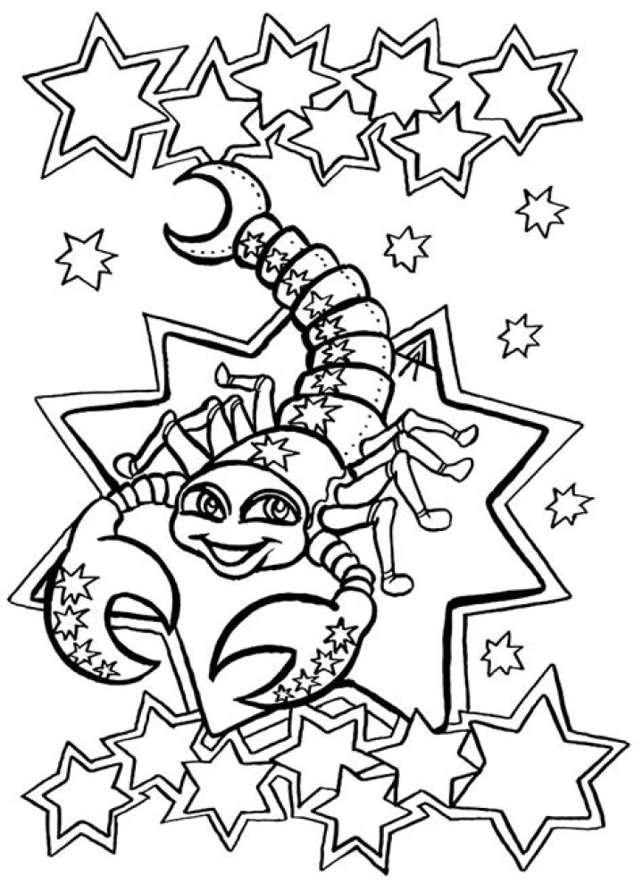 Cute Scorpio Zodiac Sign coloring page Download, Print or Color