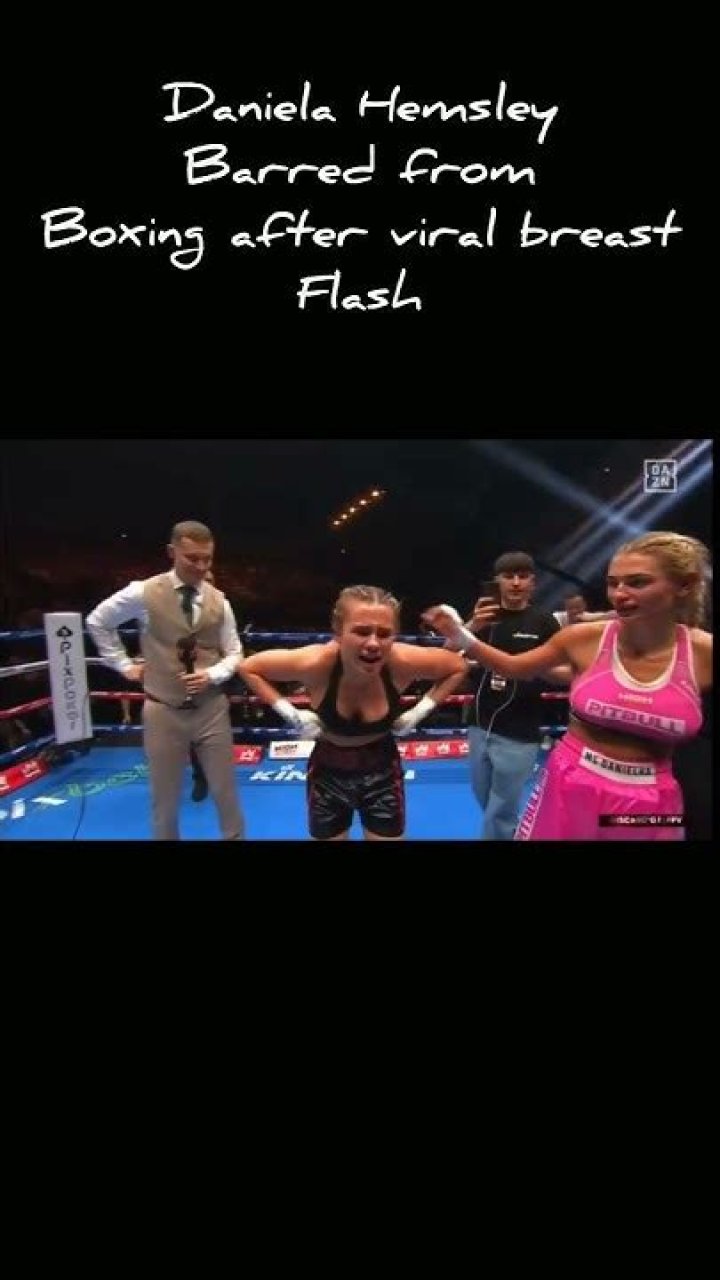 Daniella Hemsley barred from boxing final after breastbaring moment