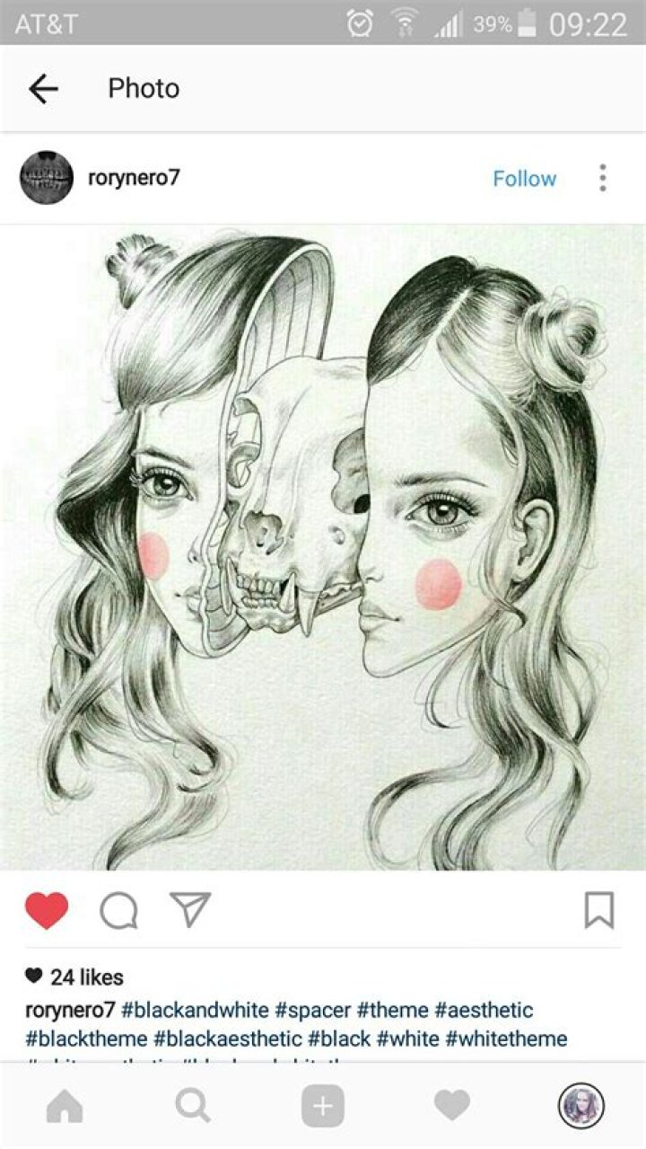 Dark gore grunge girl cute doll face split in two skull Drawings