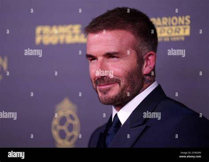 David Beckham arrives on the red carpet for the Ballon d&rsquo;Or ceremony at