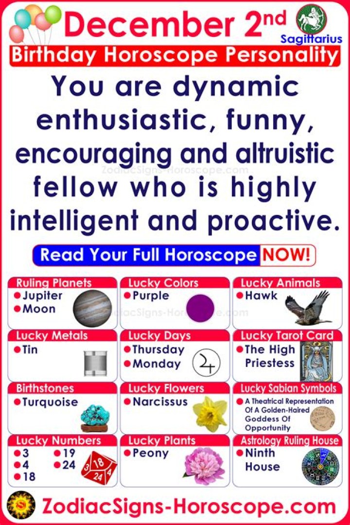 December 2 Zodiac Horoscope Birthday Personality