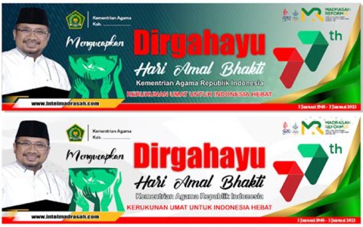 DESAIN SPANDUK HAB KEMENAG 77 TAHUN 2023 Intel Madrasah