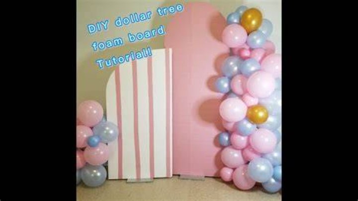 DIY Foam Board Backdrop Dollar Tree Chiara walls Balloon backdrop