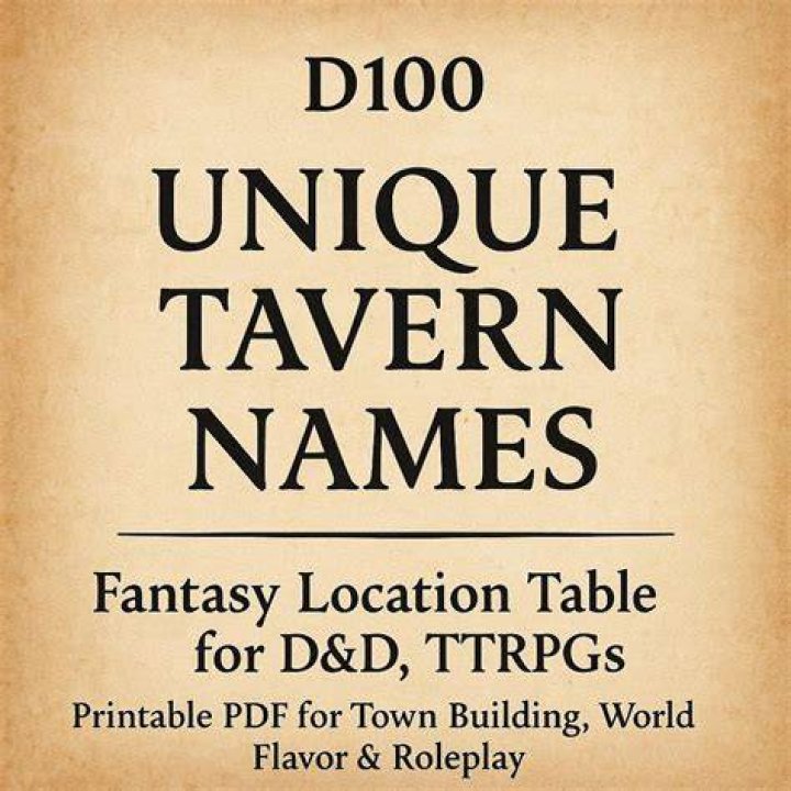 DM&rsquo;s Worldbuilding Aid d100 Unique NPC Names Darkk Art D&d