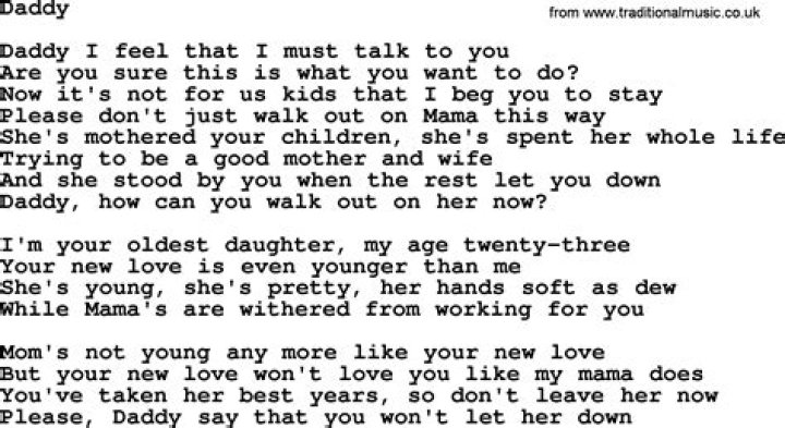 Dolly Parton song Daddy's Working Boots, lyrics