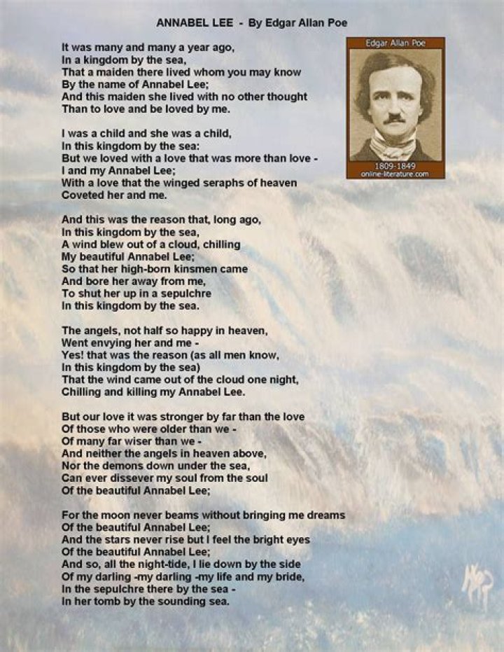 Edgar Allan Poe Annabel Lee Poem Art Print Etsy UK