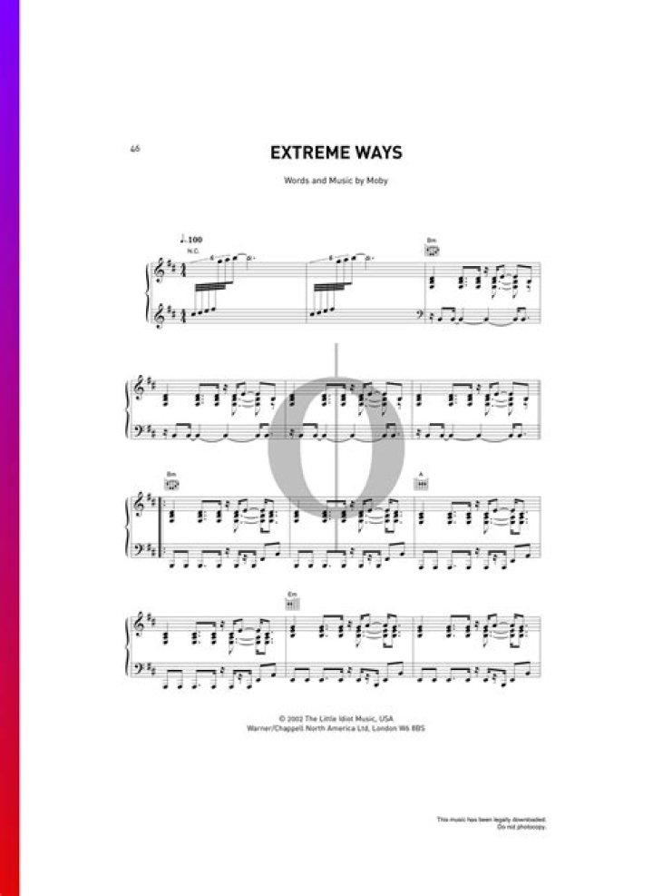 Extreme Ways lyric sheet &mdash; Photos &mdash; Moby